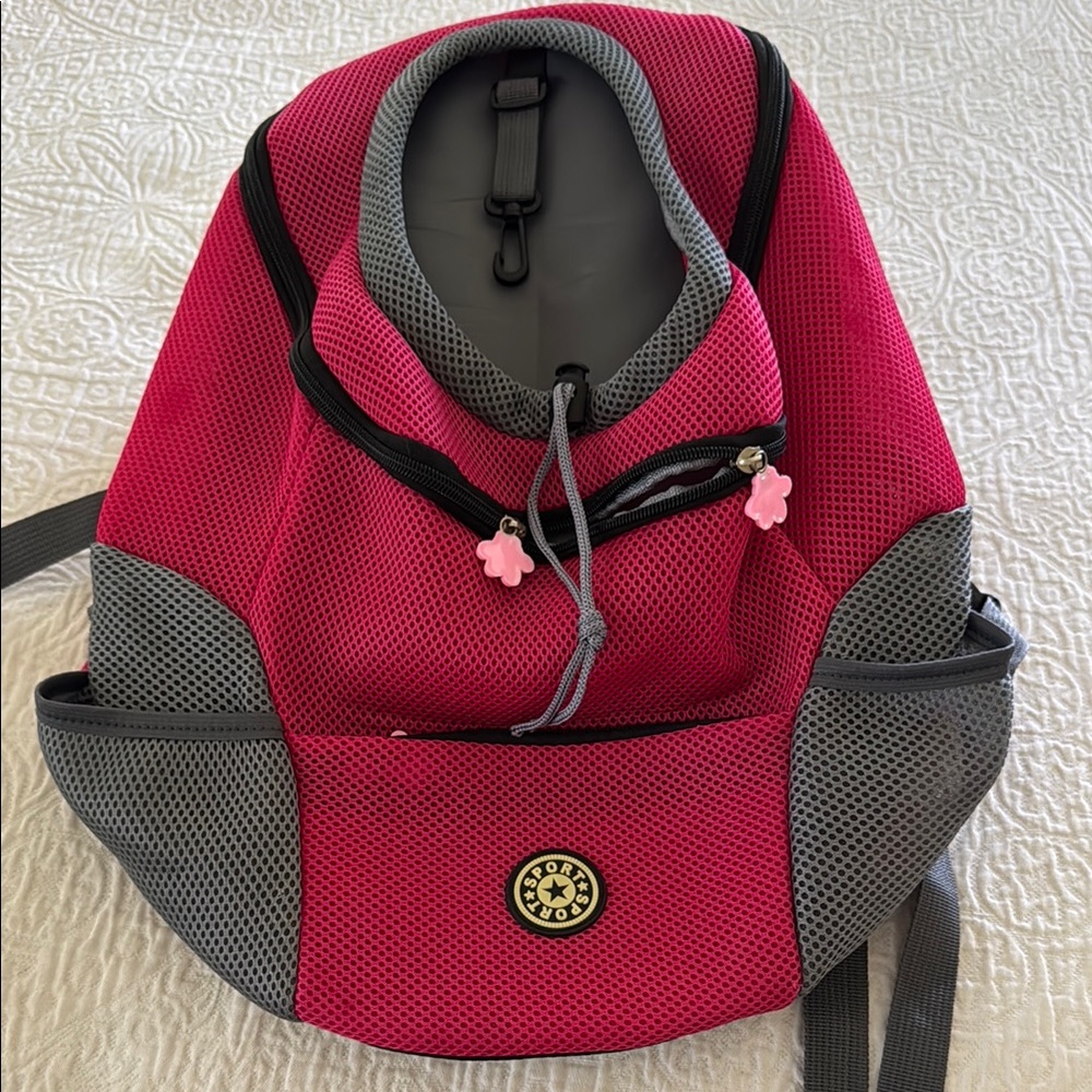 Pink and Gray Small dog/Puppy Backpack